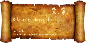 Kőnig Harald névjegykártya